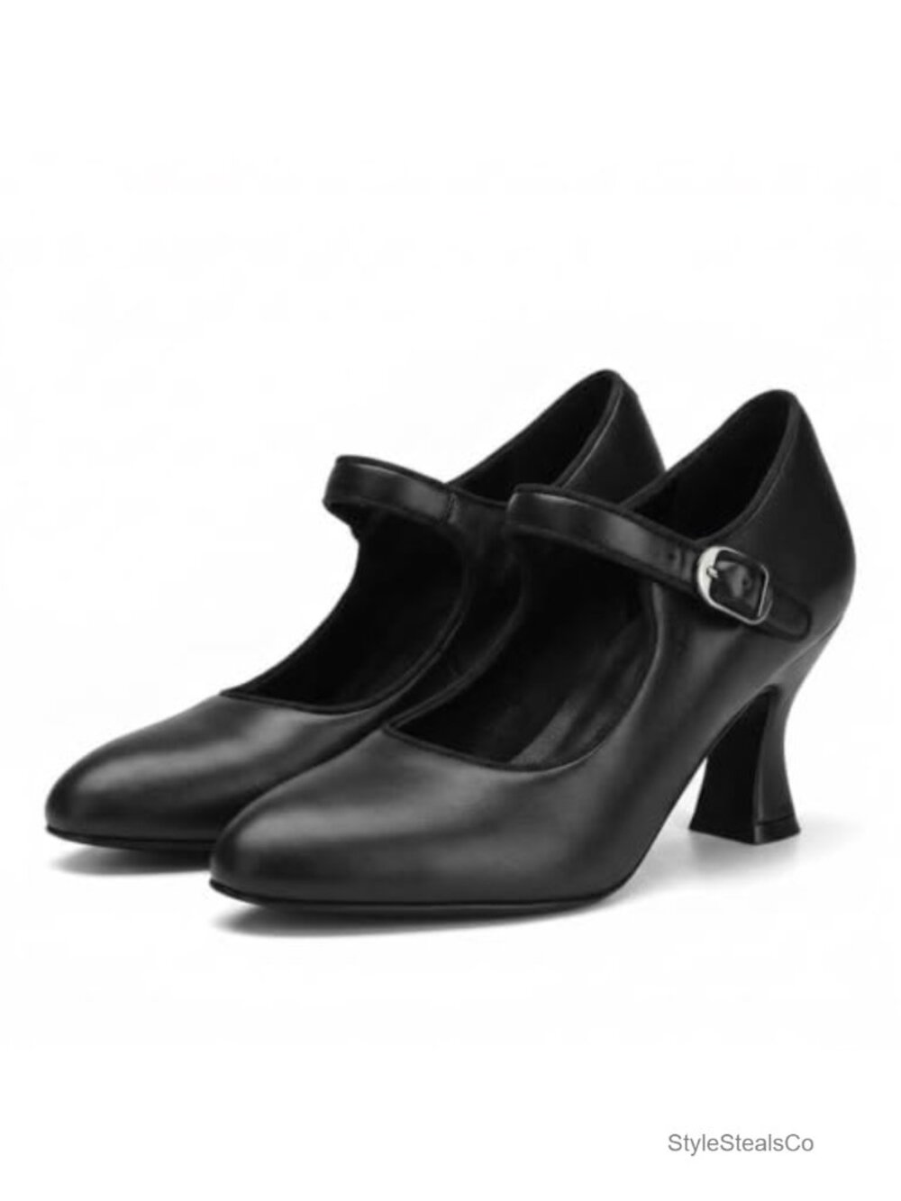 Mary Jane Kitten Heels Round Toe Pump with Buckle Strap - Picture 1 of 6